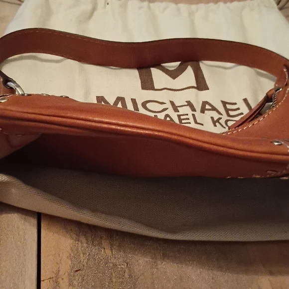 Vintage Michael Kors Small leather brown studded bag Early Y2K Baguette Rare 90 - Picture 6 of 9